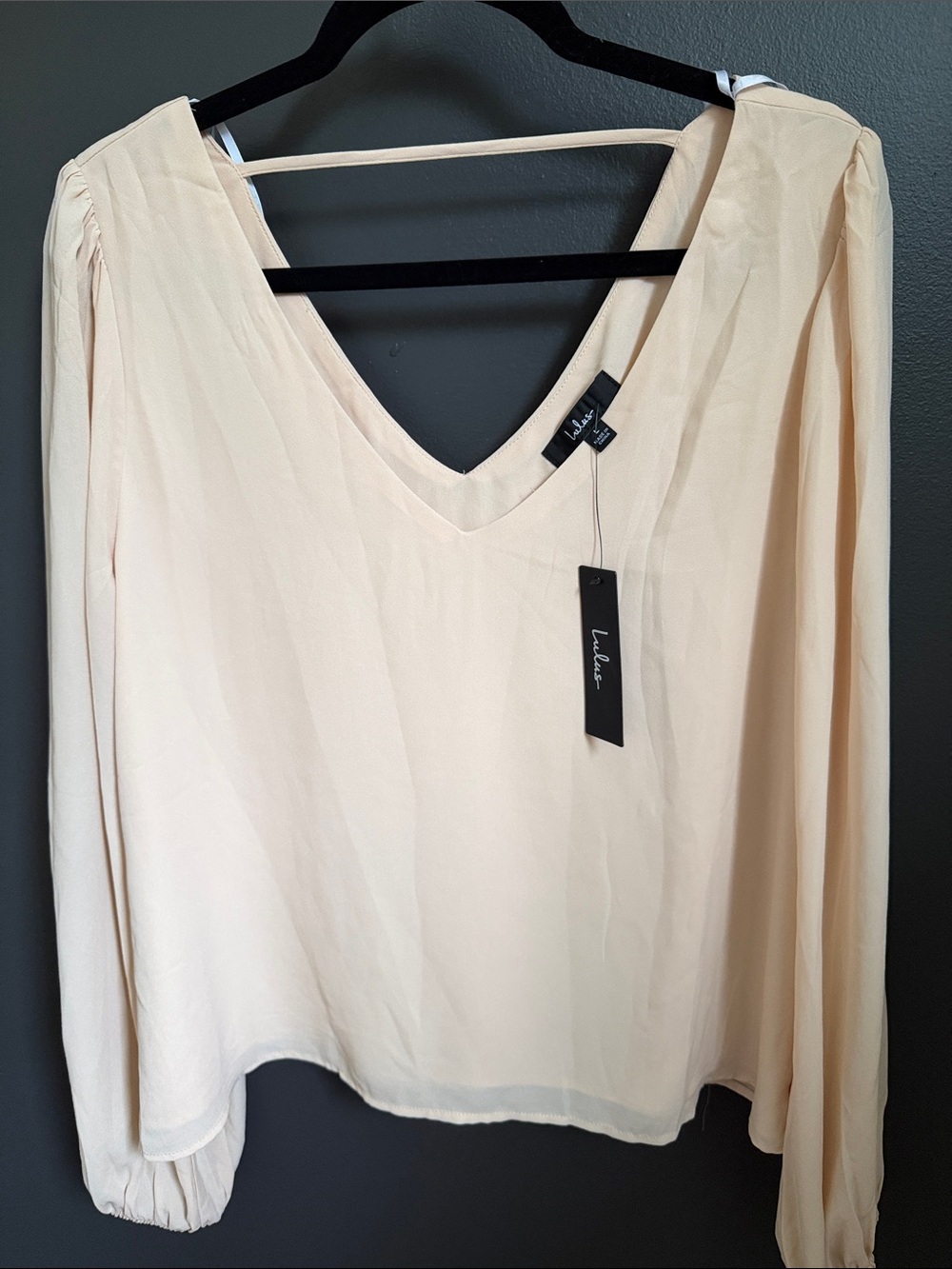 Lulu's V-Neck Long Sleeve Blouse